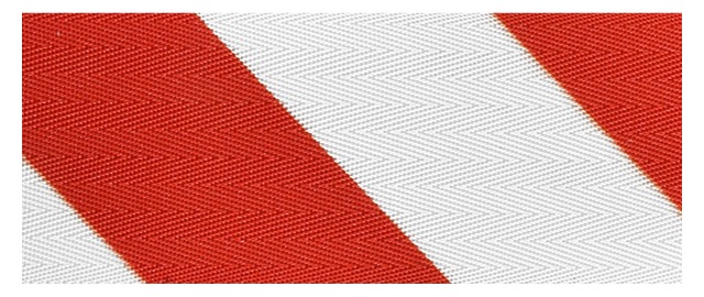 Cinta Rojo / blanco diagonal